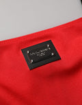 Dolce & Gabbana Rotes Mini-Kleid aus Nylon-Cady ohne Ärmel