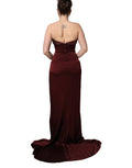 Dolce & Gabbana Abendkleid mit V-Ausschnitt und Verzierungen in Bordeauxrot