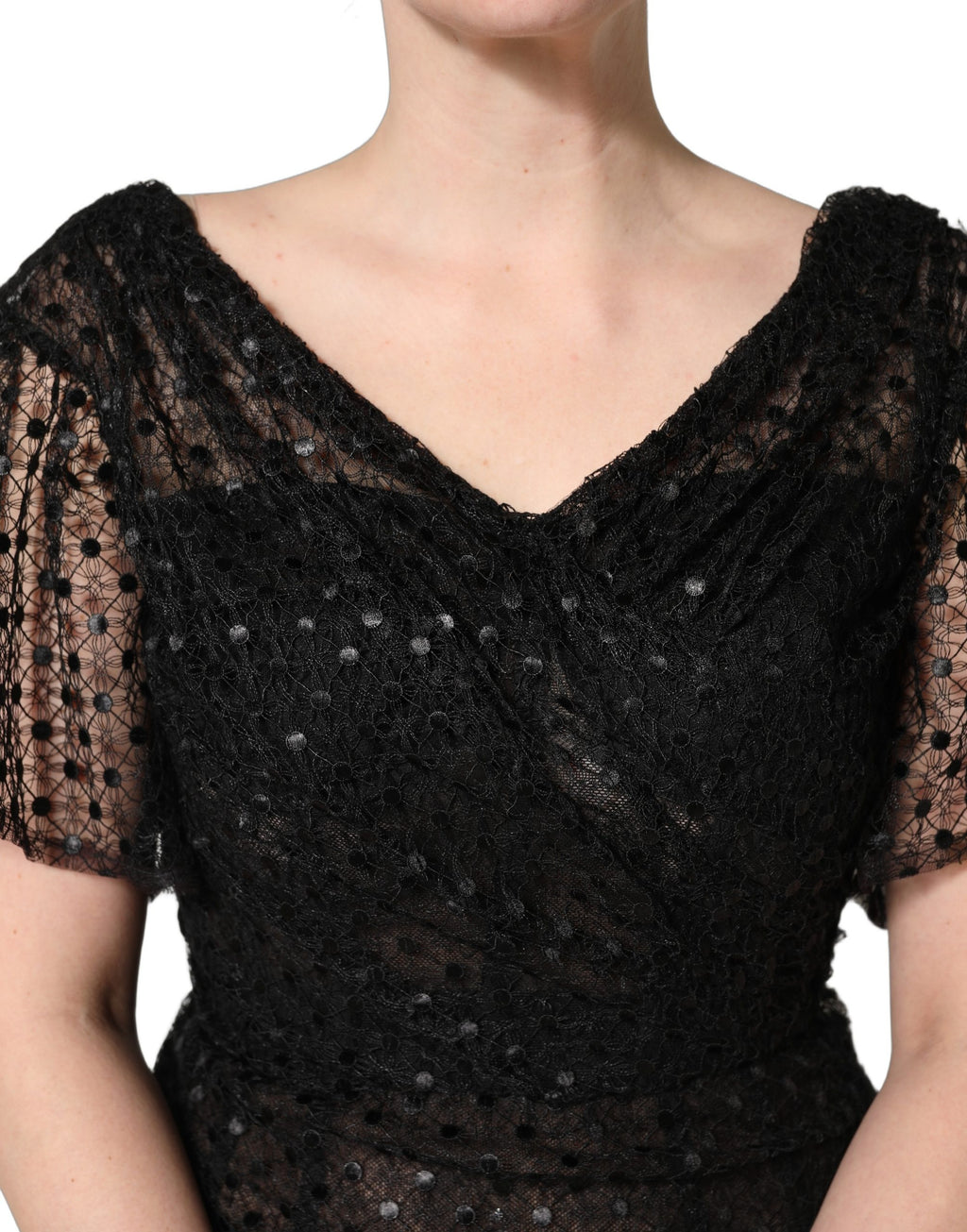 Dolce & Gabbana Abendkleid aus schwarzem Pailletten-Meerjungfrauen-Schnitt