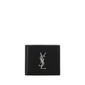 Saint Laurent Schwarzes Kalbsleder Bos Taurus Portemonnaie