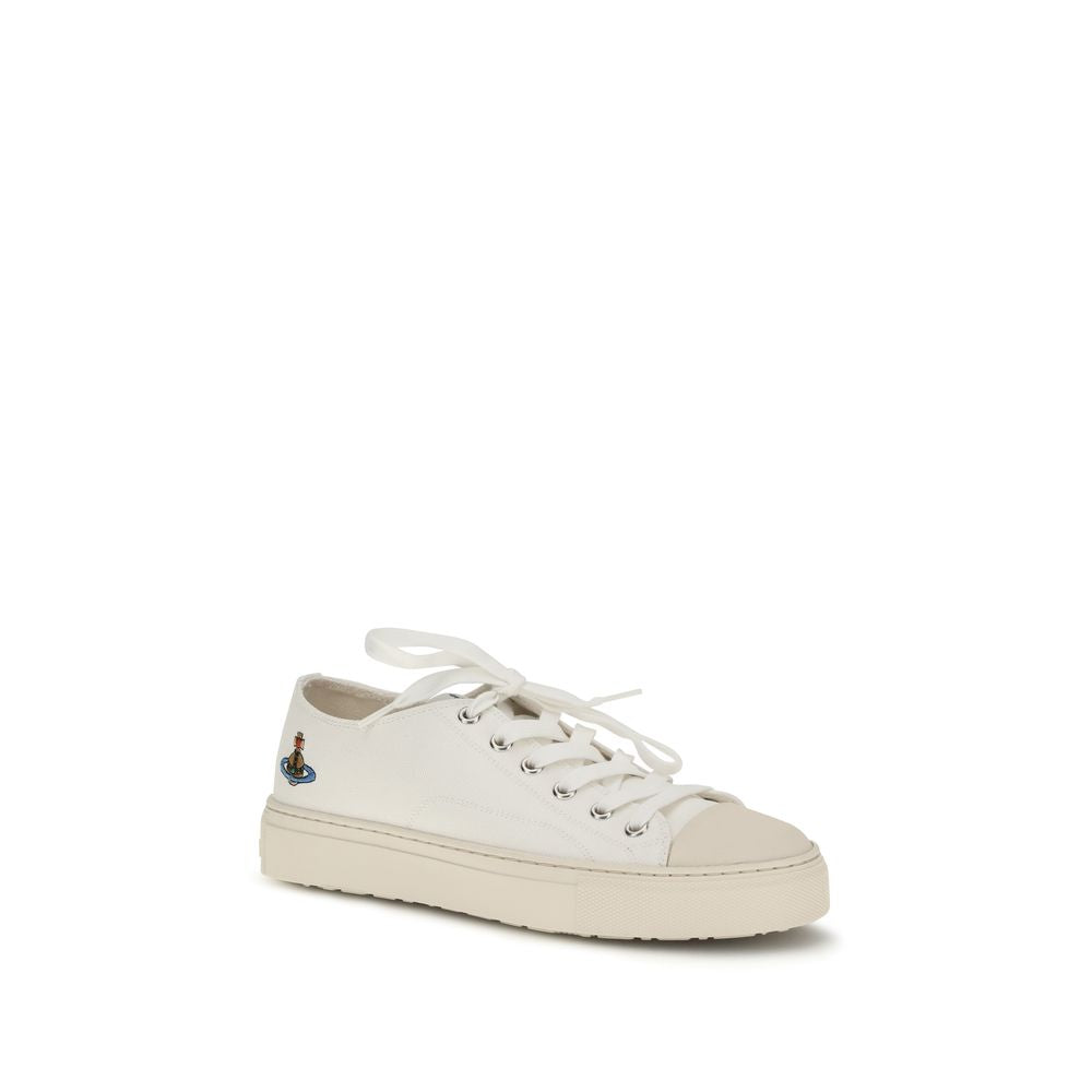 Vivienne Westwood Weiße Stoff-Sneaker mit niedrigem Schaft