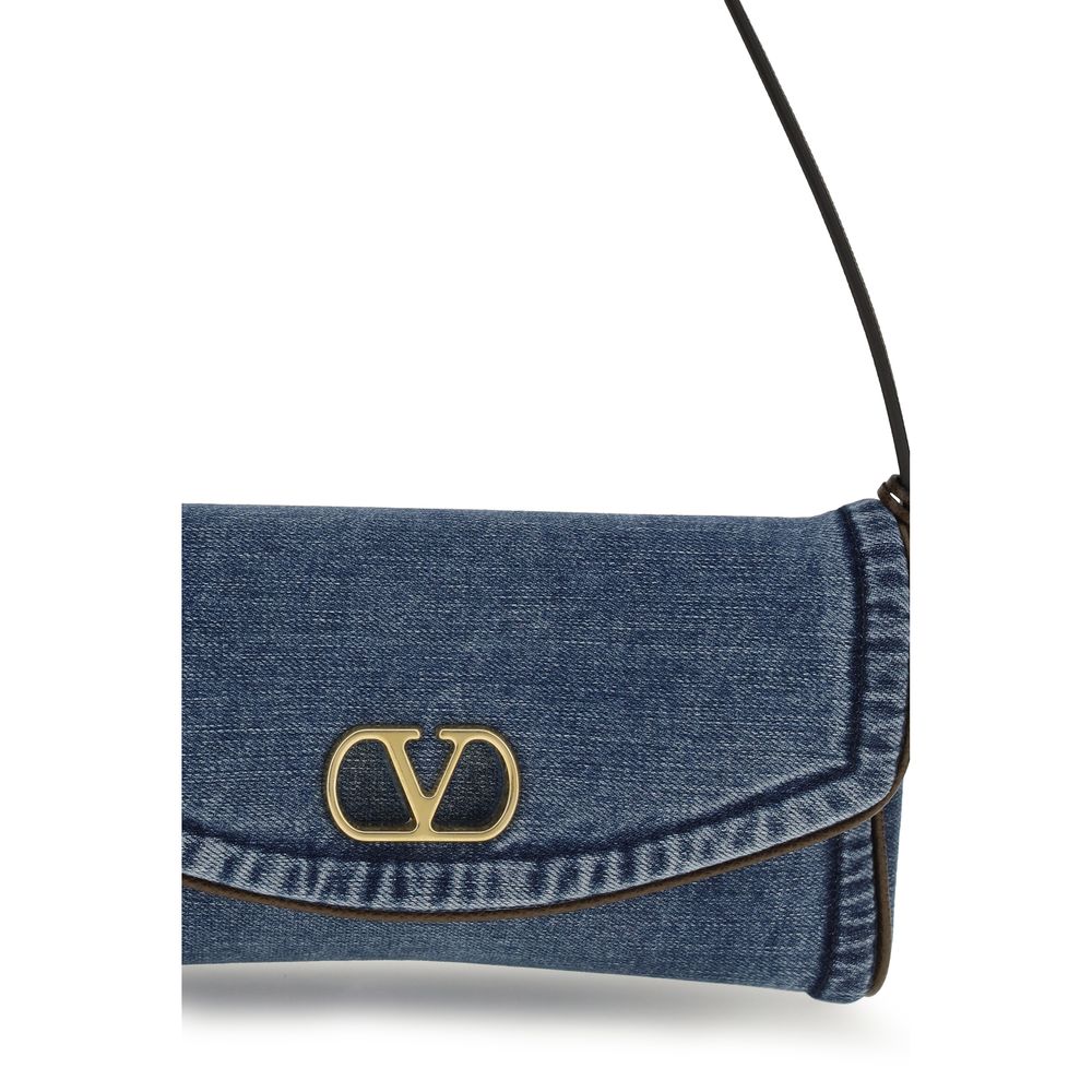 Valentino Garavani Blaue Baumwoll-Umhängetasche