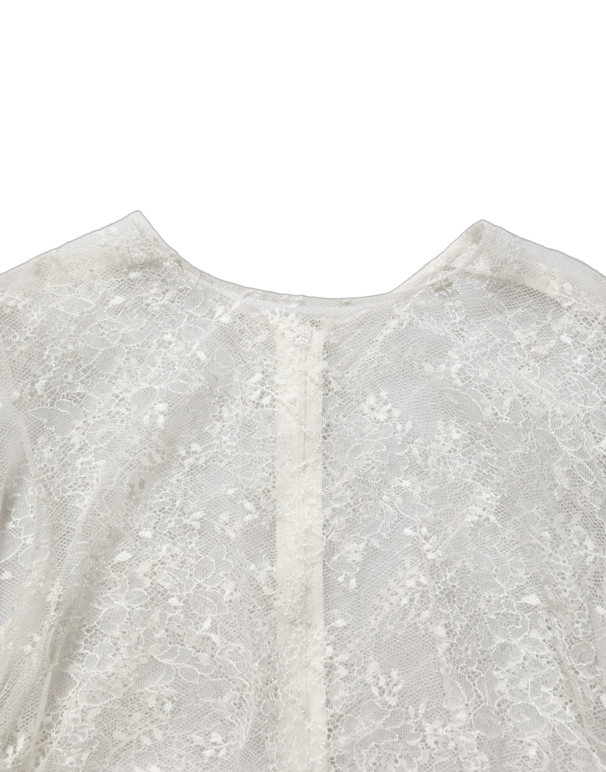 Dolce & Gabbana Elegantes Midi-Kleid aus weißer floraler Spitze, ärmellos