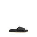 Santoni Schwarze Bos Taurus Kalbsleder-Sandalen