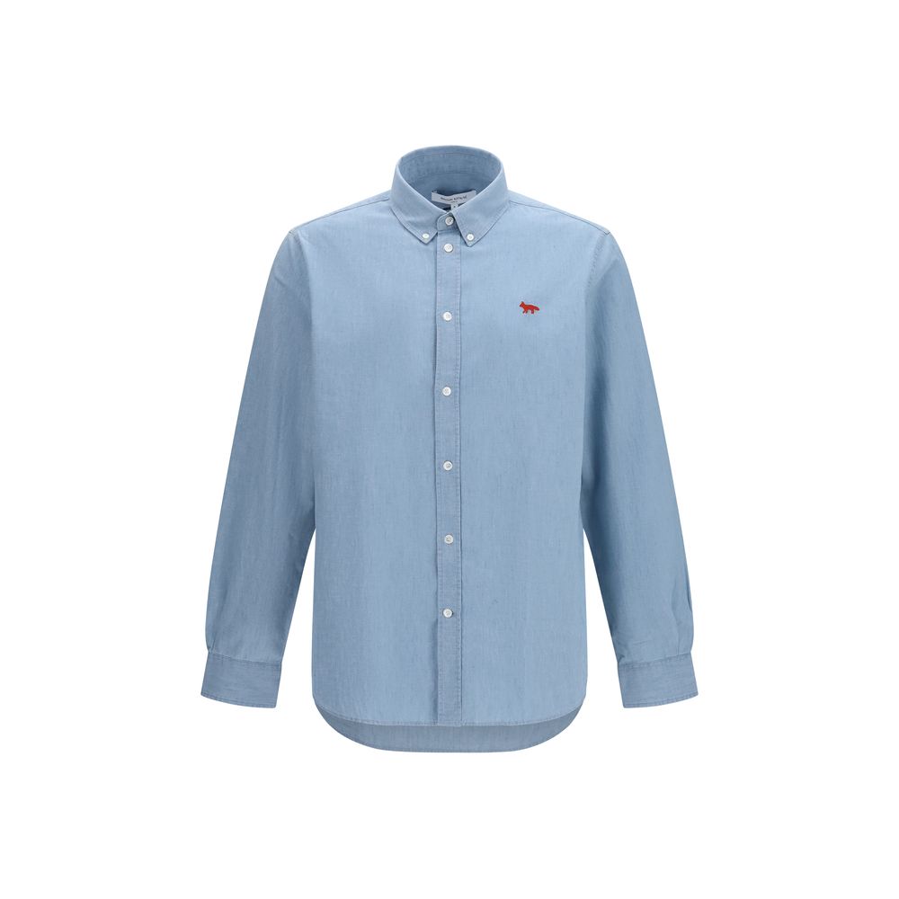 Maison Kitsuné Blaues Baumwollhemd