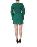 Dolce & Gabbana Grünes Minikleid mit langen Ärmeln und A-Linie aus Viskose