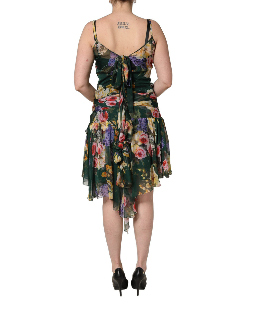 Dolce & Gabbana Ärmelloses Minikleid mit mehrfarbigem Blumenprint