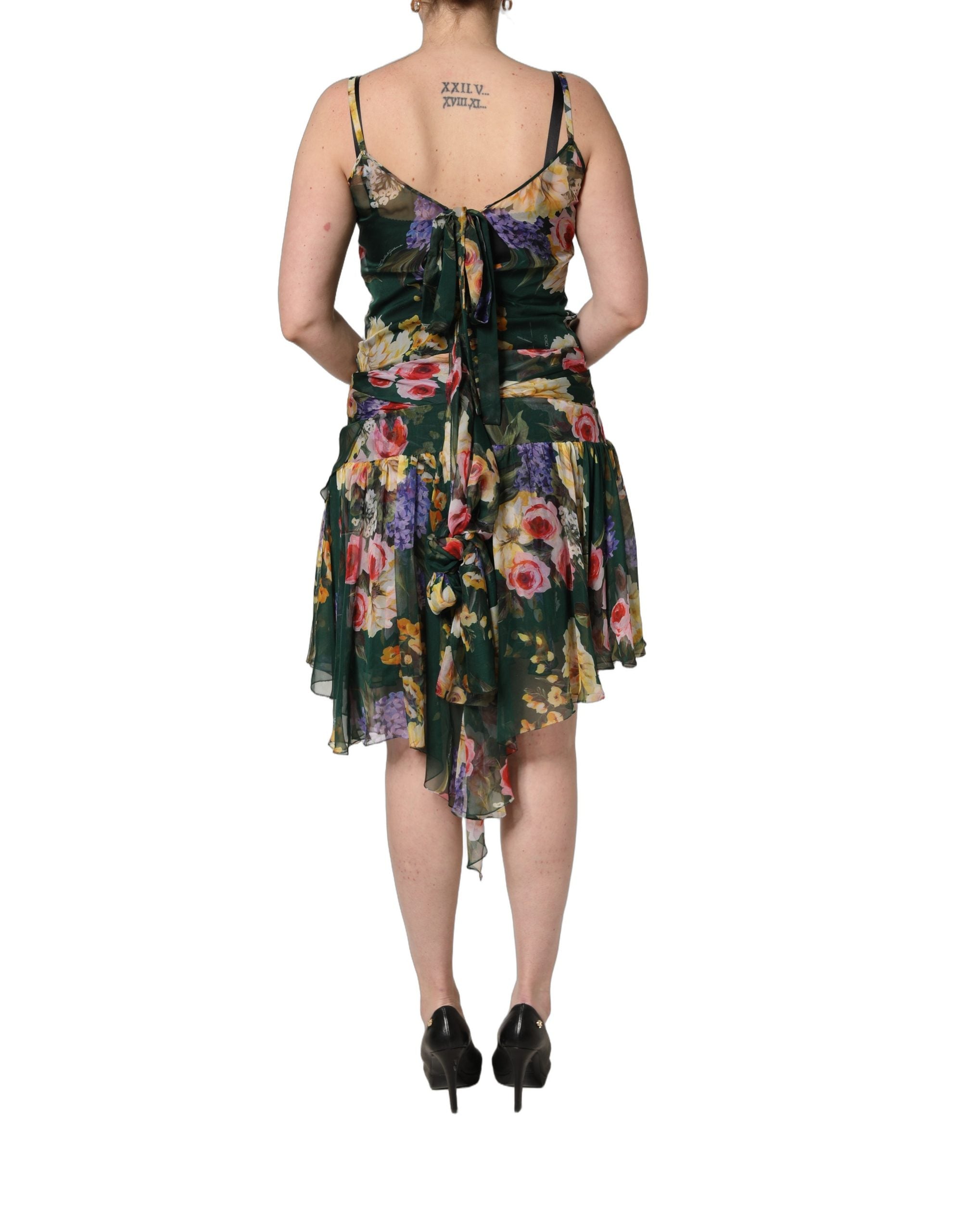 Dolce & Gabbana Ärmelloses Minikleid mit mehrfarbigem Blumenprint