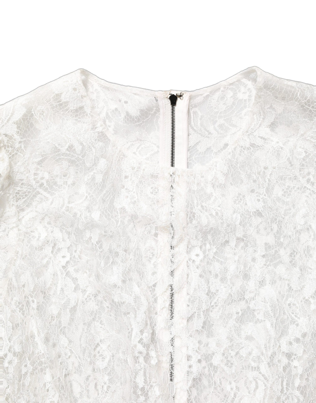 Dolce & Gabbana Kleid aus weißer Spitze mit schwarzem Rock und Verzierungen