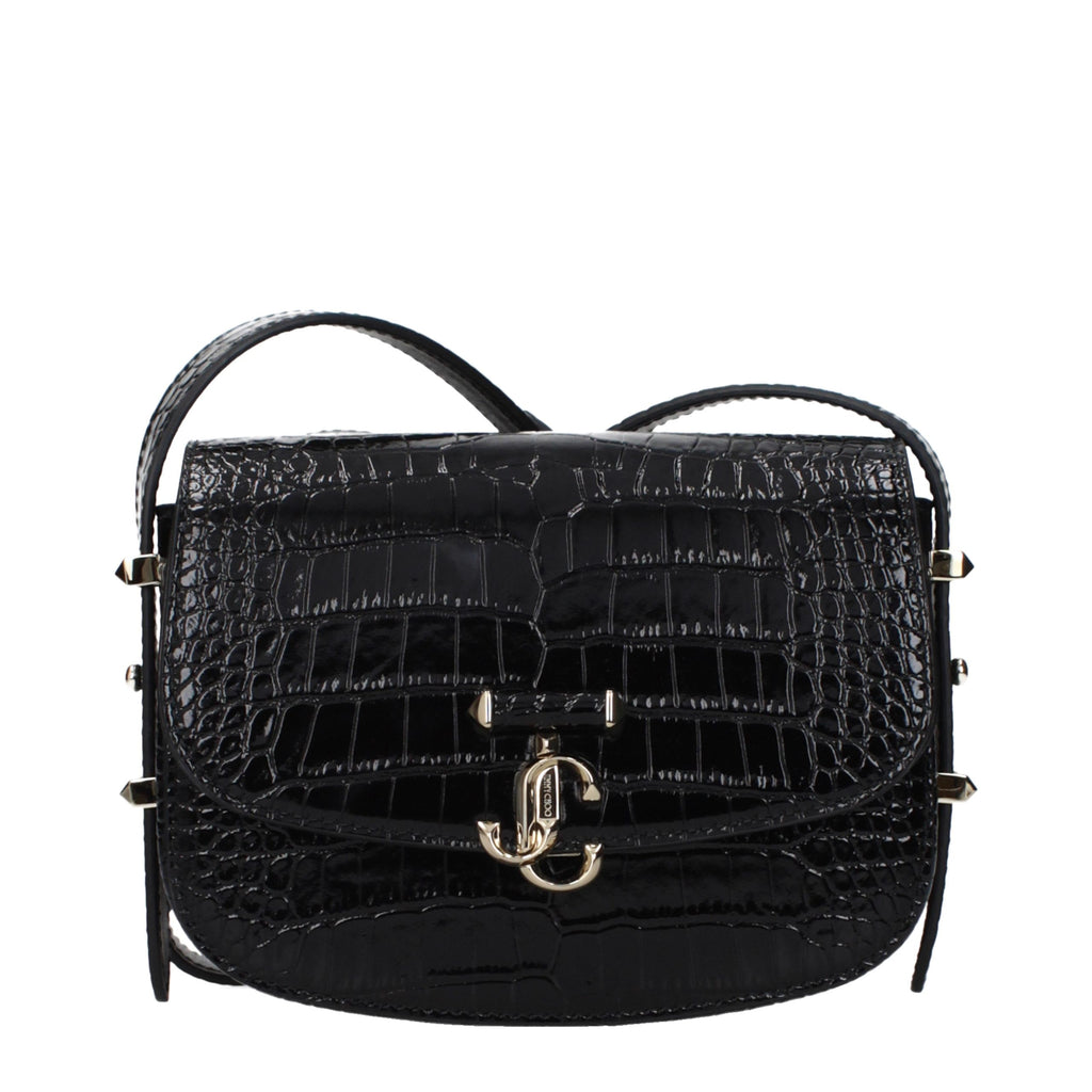 Jimmy Choo Schwarze Leder Umhängetasche