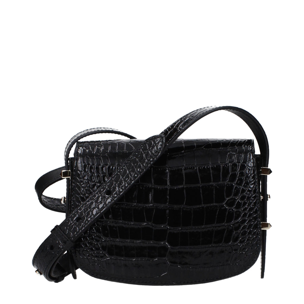 Jimmy Choo Schwarze Leder Umhängetasche