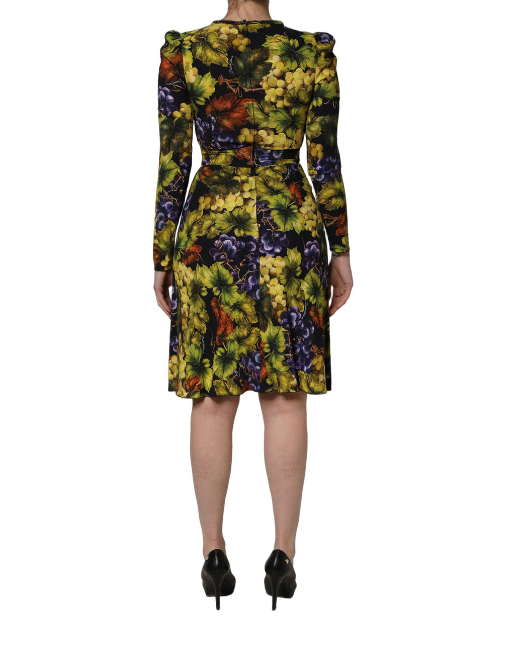 Dolce & Gabbana Langes Midikleid mit Multicolor-Traubenprint