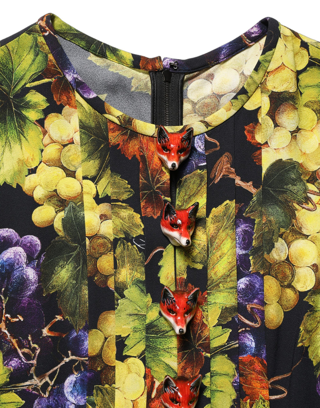 Dolce & Gabbana Langes Midikleid mit Multicolor-Traubenprint