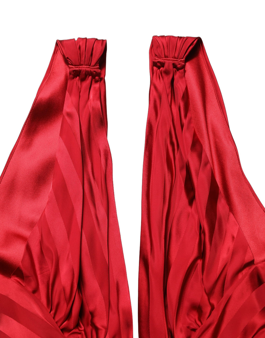 Dolce & Gabbana Roter Jumpsuit mit tiefem V-Ausschnitt und Drapierung