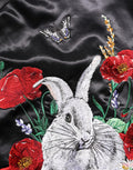 Dolce & Gabbana Schwarze Satin-Bomberjacke mit Blumenstickerei