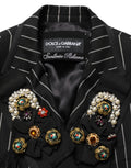 Dolce & Gabbana Schwarzer Nadelstreifen-Blazer im Double-Breasted-Stil