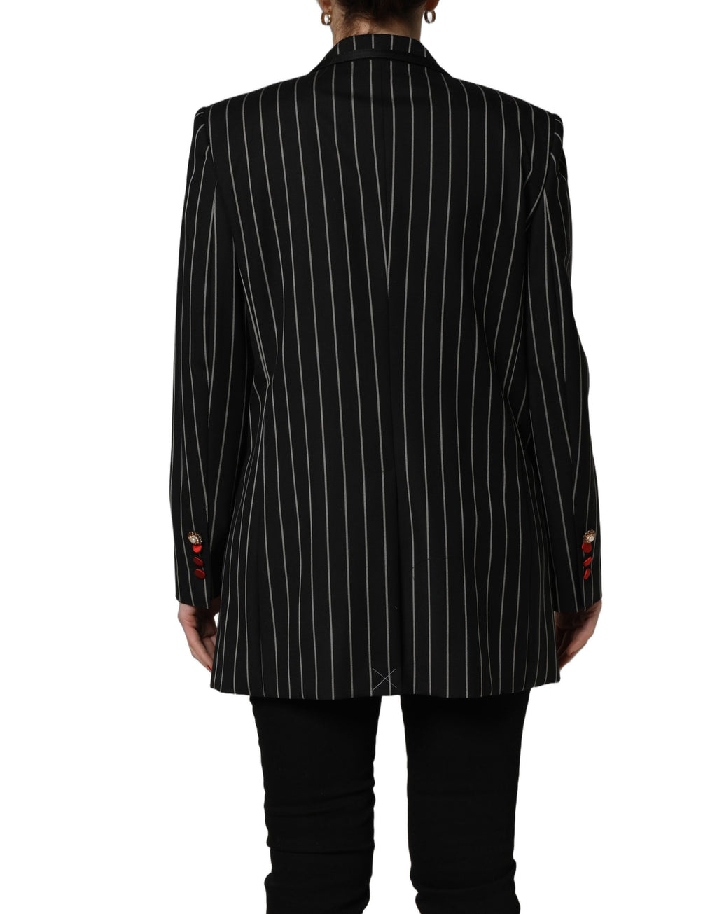 Dolce & Gabbana Schwarzer Nadelstreifen-Blazer im Double-Breasted-Stil