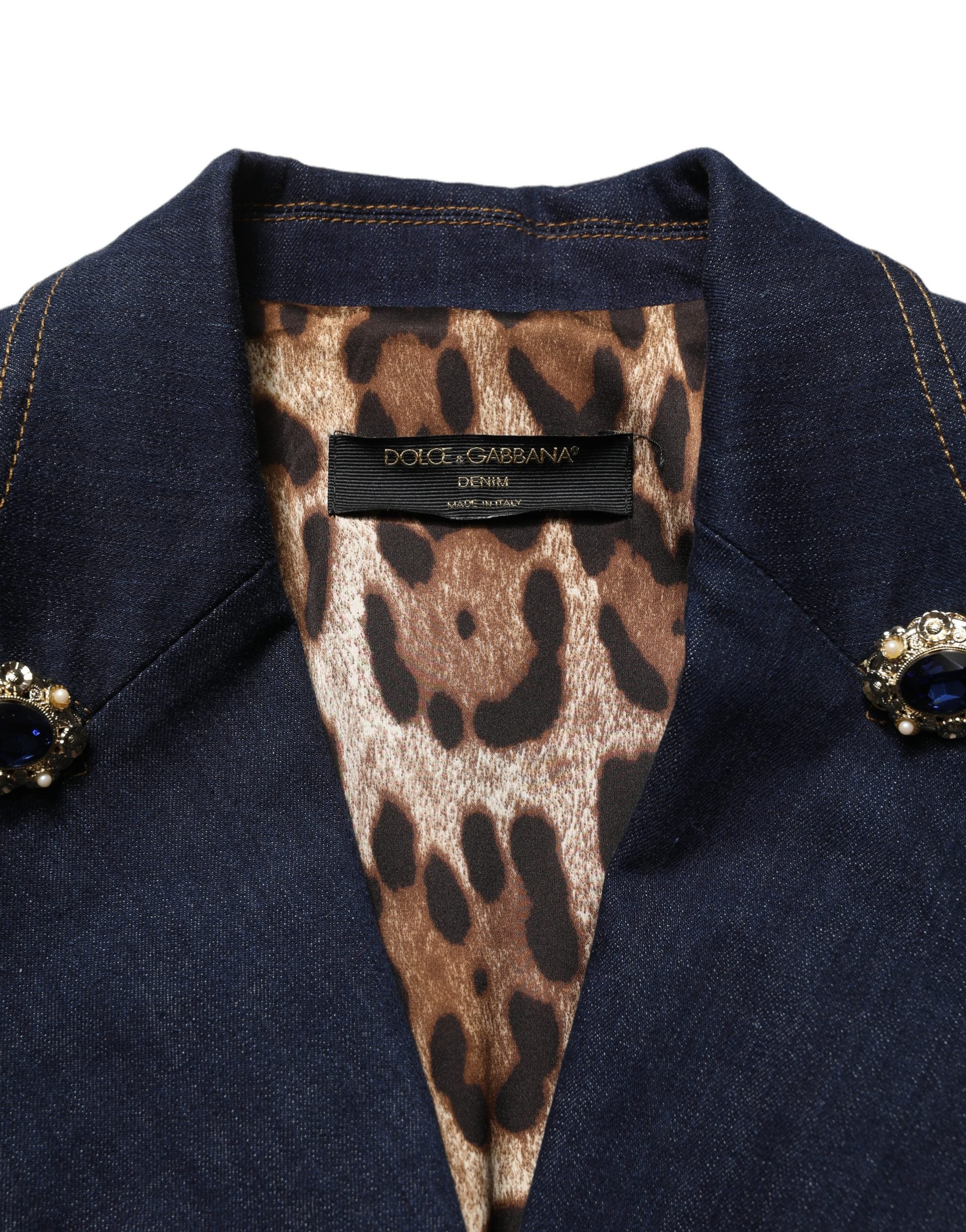 Dolce & Gabbana Dunkelblaue Jeans-Sakko mit Einreiher