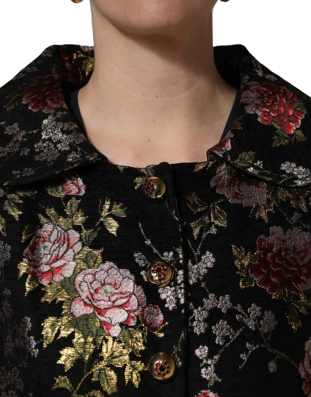 Dolce & Gabbana Mehrfarbige Blumen-Brocade-Blazerjacke