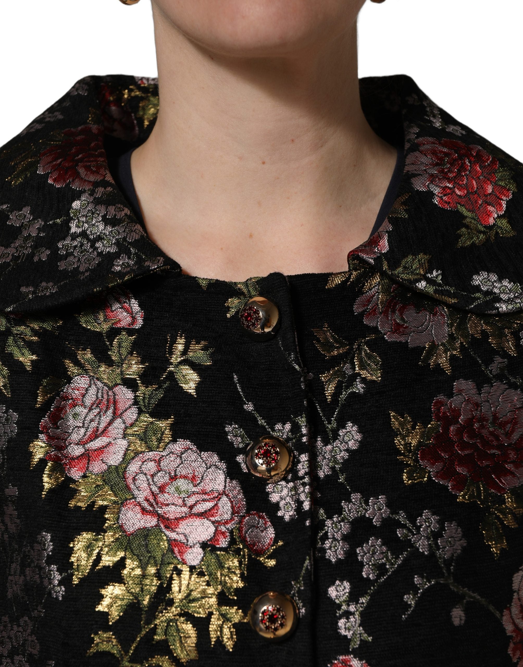 Dolce & Gabbana Mehrfarbige Blumen-Brocade-Blazerjacke