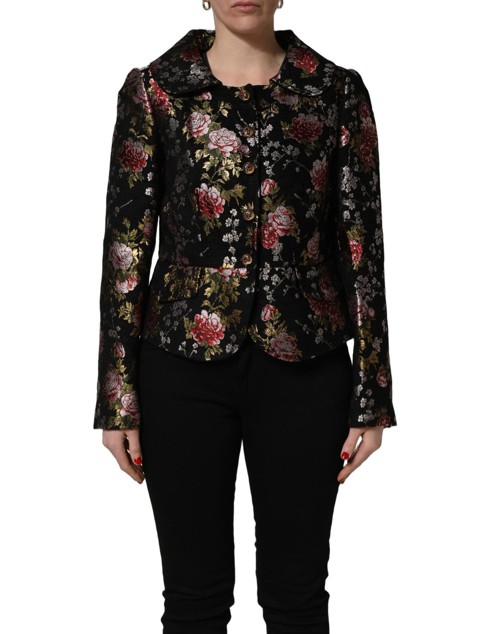 Dolce & Gabbana Mehrfarbige Blumen-Brocade-Blazerjacke