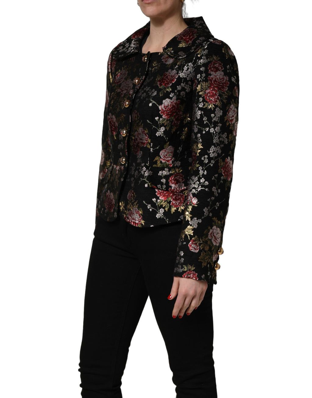 Dolce & Gabbana Mehrfarbige Blumen-Brocade-Blazerjacke