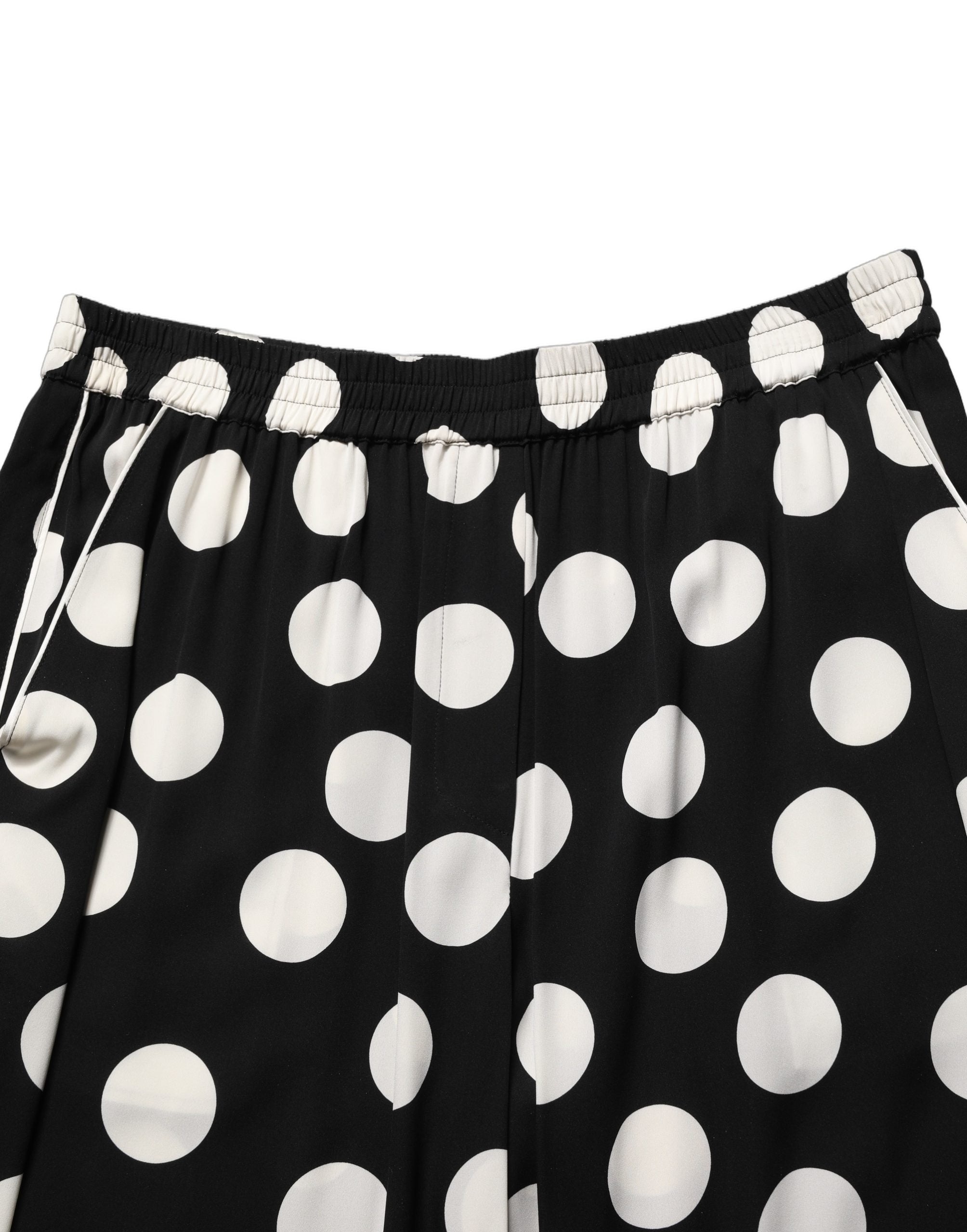 Dolce & Gabbana Zweiteiliges Schlafanzug-Set mit schwarzem und weißem Polka-Dot-Muster