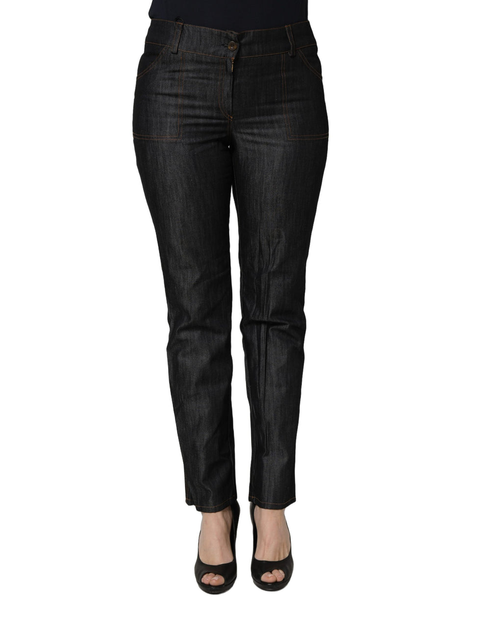 BENCIVENGA Schwarze Skinny Jeans aus Baumwolle mit mittlerer Leibhöhe