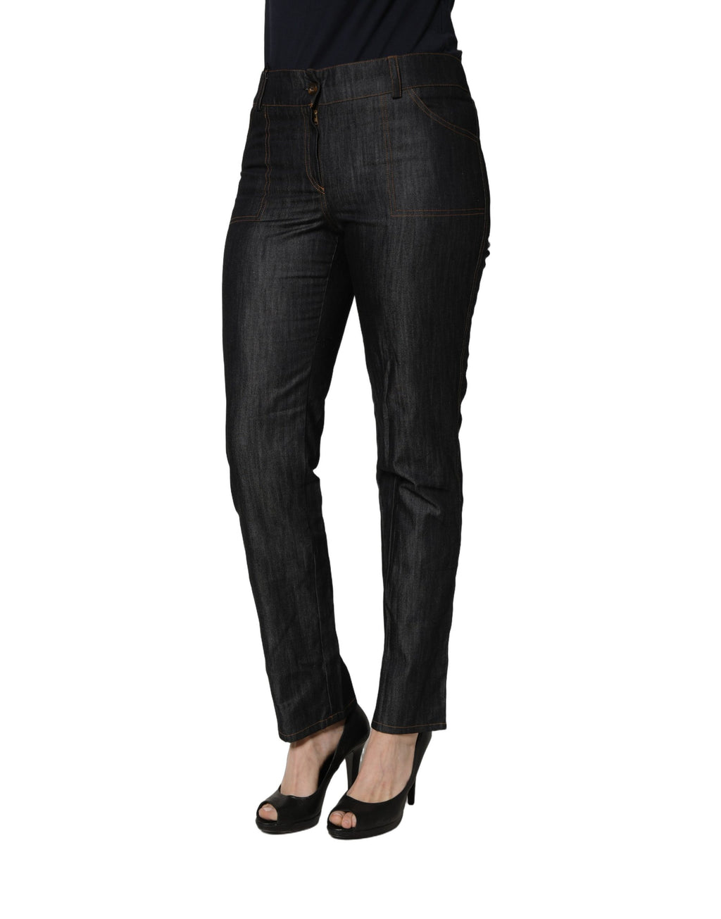 BENCIVENGA Schwarze Skinny Jeans aus Baumwolle mit mittlerer Leibhöhe