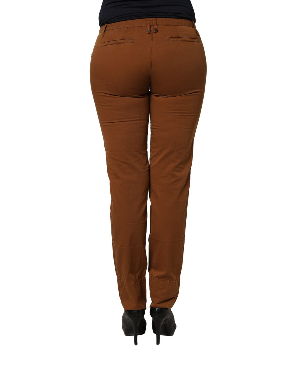 PLEIN SUD Braune Baumwoll-Chino-Hose in Skinny Fit mit mittlerer Leibhöhe