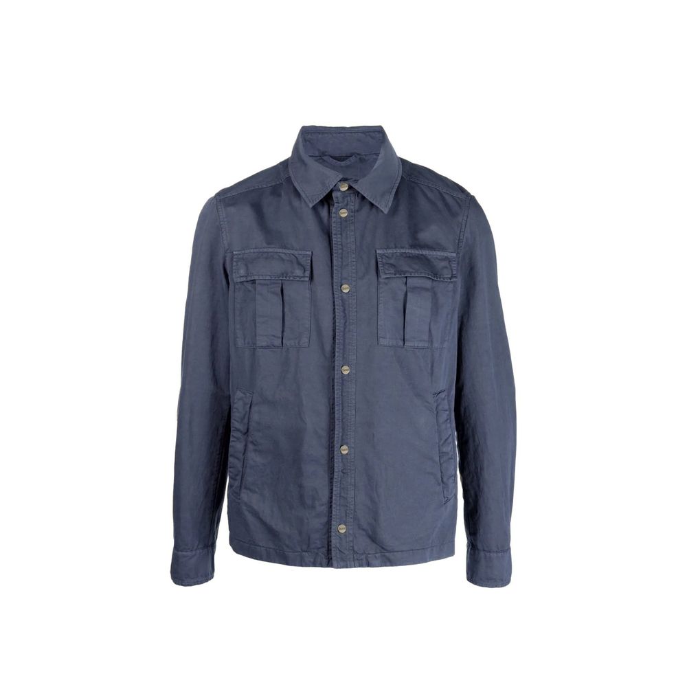 Herno Blauer Baumwollmantel