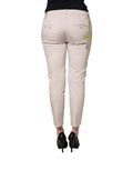 Versace Jeans Couture Beige Low Waist Tapered Damen Cropped Hose