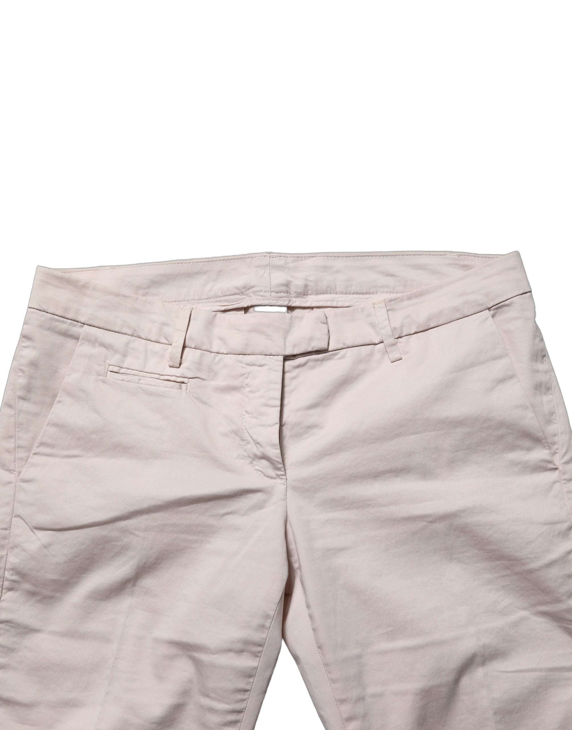 Versace Jeans Couture Beige Low Waist Tapered Damen Cropped Hose
