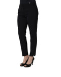 Peserico Schwarze Skinny Chino Hose mit mittlerer Taille für Damen