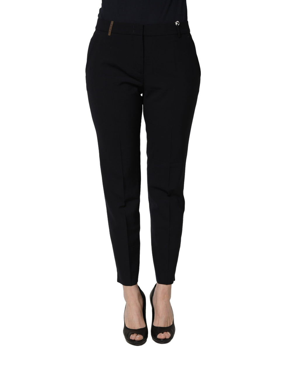 Peserico Schwarze Skinny Chino Hose mit mittlerer Taille für Damen