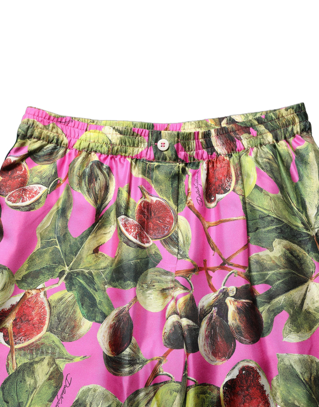 Dolce & Gabbana Tapered Hose mit Fuchsia-Feigenblatt-Muster