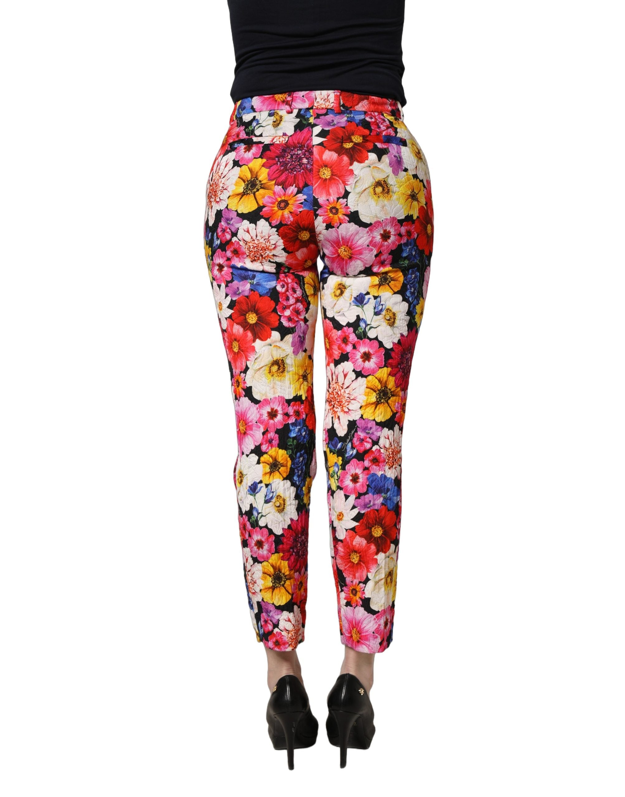 Dolce & Gabbana Tapered Hose mit buntem Blumenprint