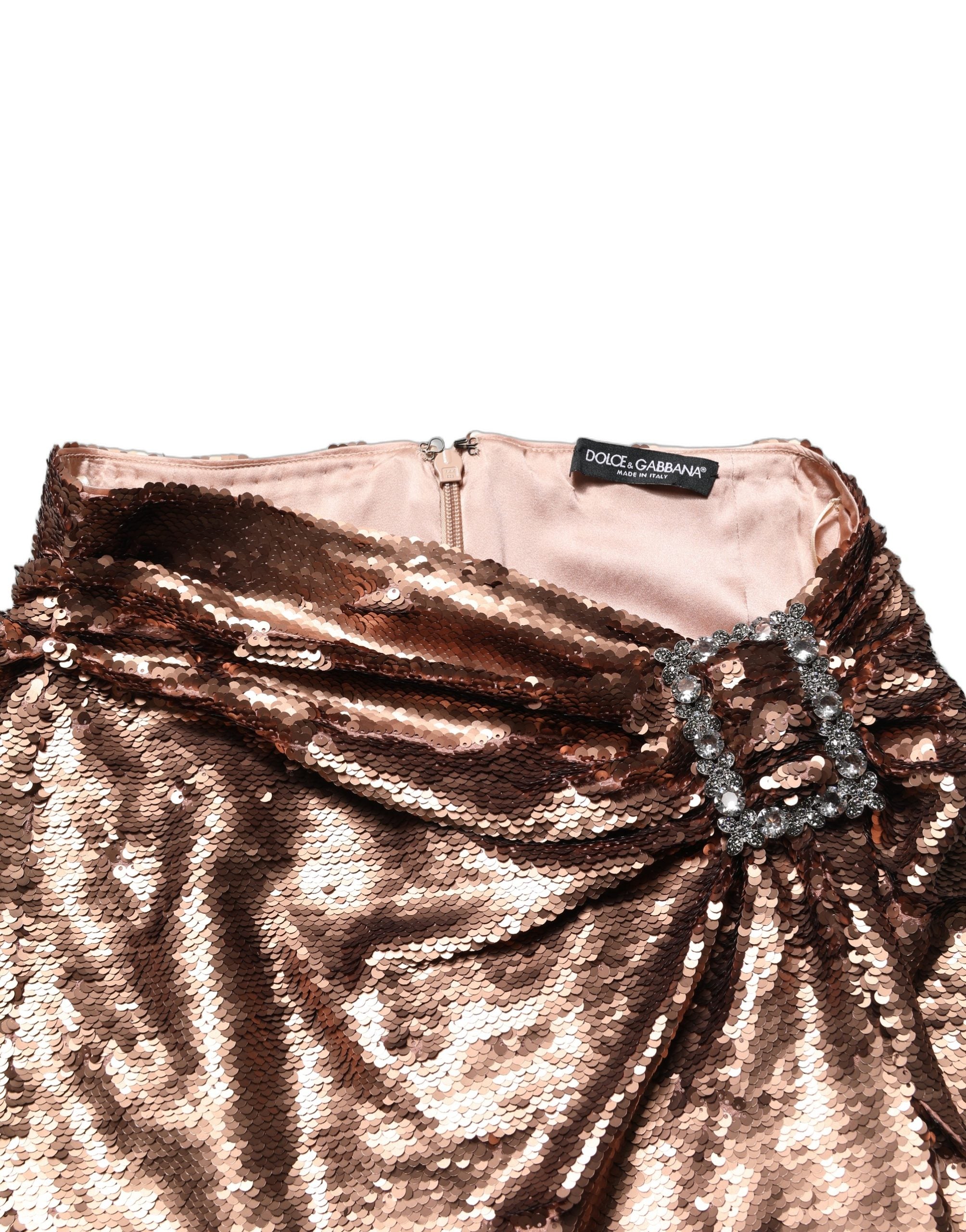 Dolce & Gabbana Maxi-Rock mit Rosen-Gold-Verzierungen und Pailletten