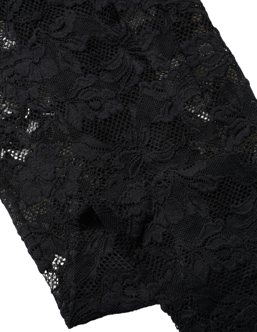 Dolce & Gabbana Schwarze Strümpfe mit floraler Spitze bis zum Oberschenkel