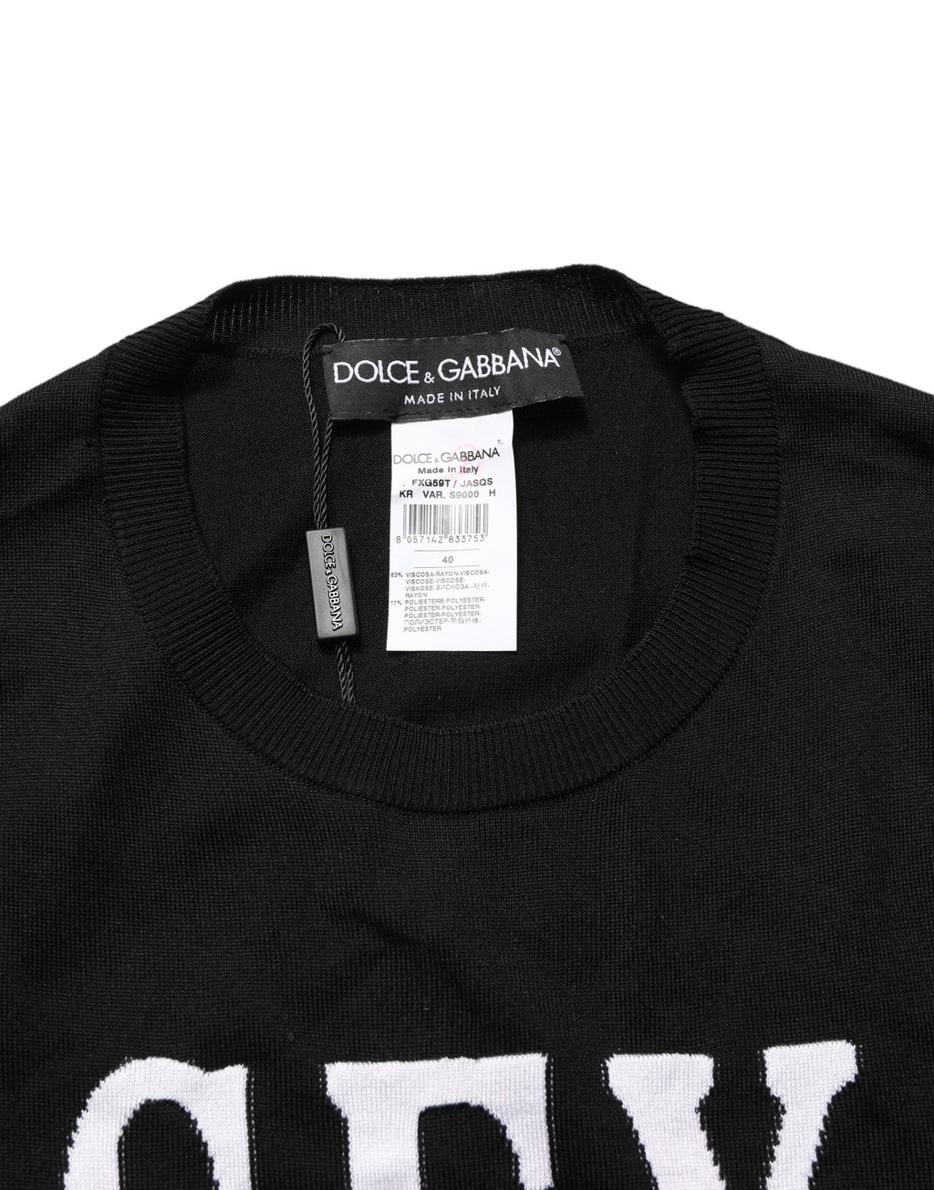 Dolce & Gabbana Schwarzes Langarmshirt mit Grafikprint