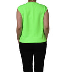 Dolce & Gabbana Neon Green DG Pailletten-Top aus Jersey ohne Ärmel