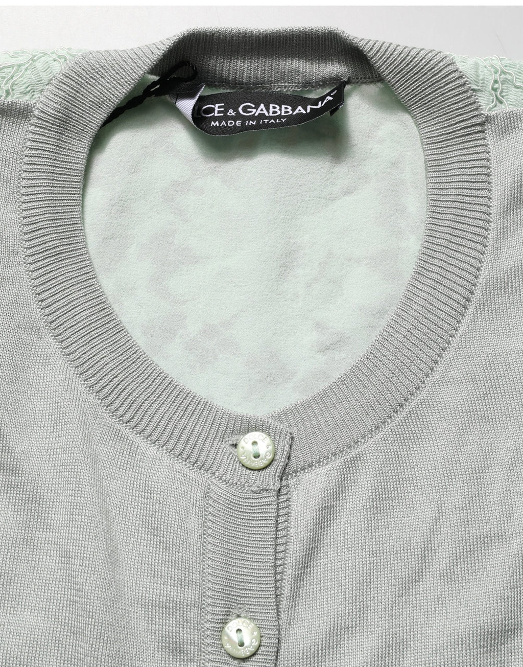 Dolce & Gabbana Grüner Cardigan-Pullover mit durchgehender Knopfleiste und langen Ärmeln