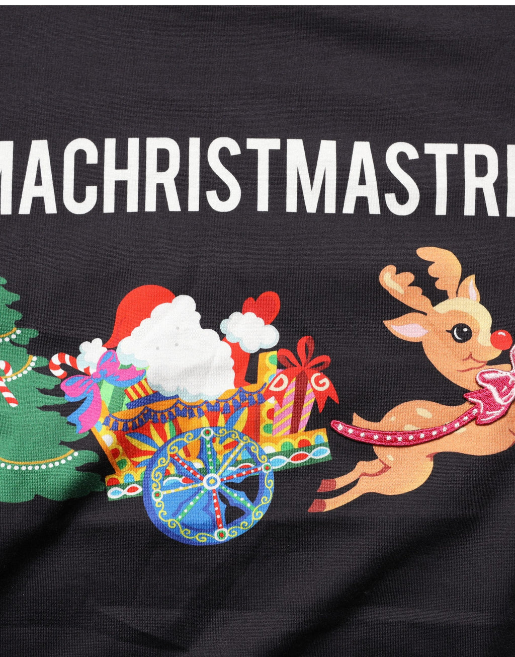 Dolce & Gabbana Schwarzes Baumwoll-T-Shirt mit #IAMACHRISTMASTREE Print