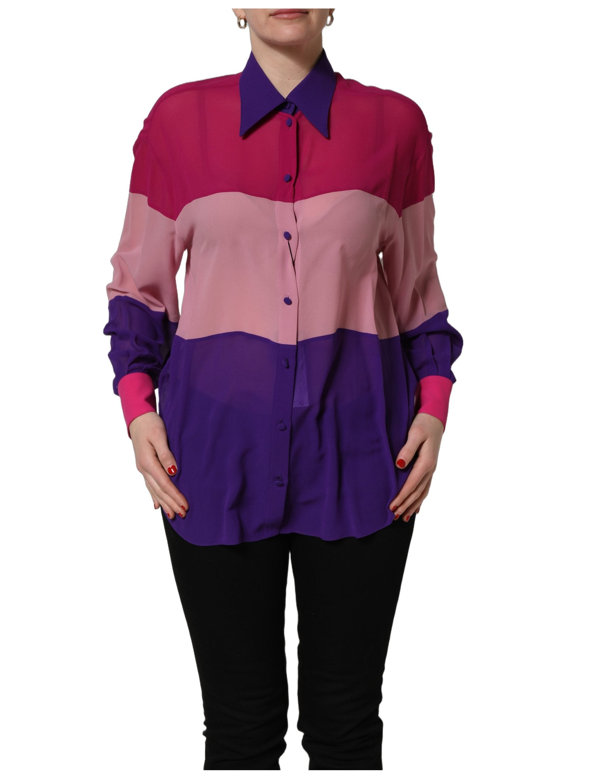 Dolce & Gabbana Mehrfarbige Seiden-Patchwork-Bluse