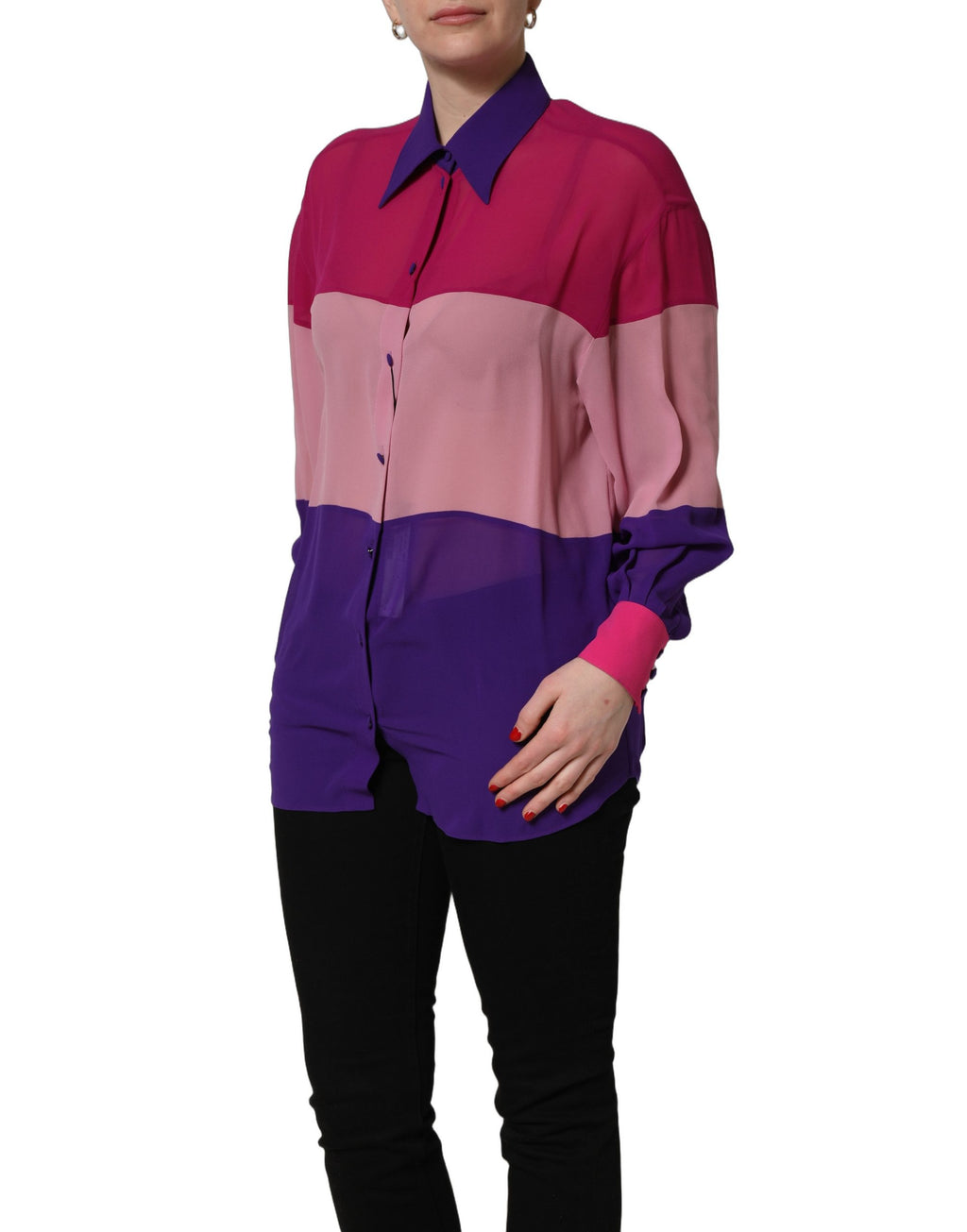 Dolce & Gabbana Mehrfarbige Seiden-Patchwork-Bluse