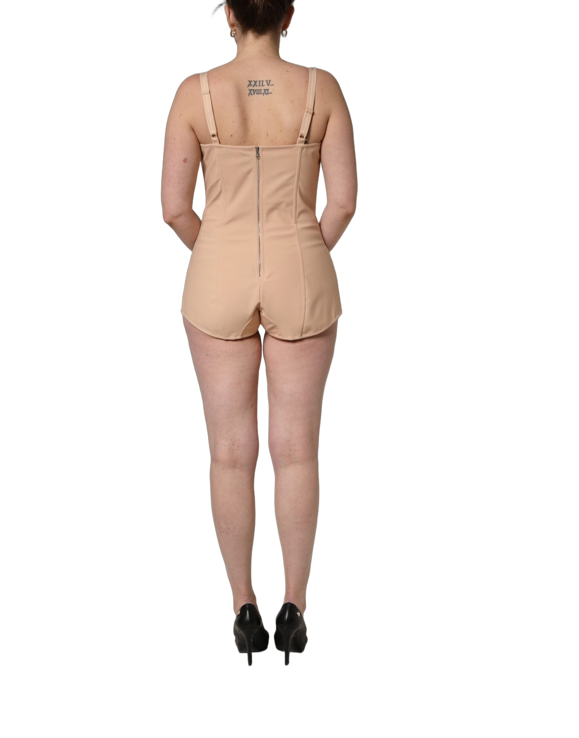 Dolce & Gabbana Bodysuit aus Nude-Nylon für den ganzen Körper