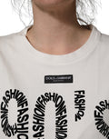 Dolce & Gabbana Weißes ärmelloses Tanktop aus Baumwolle mit Grafikprint