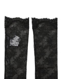 Dolce & Gabbana Schwarze Kniestrümpfe aus floraler Spitze mit Stretch-Nylon