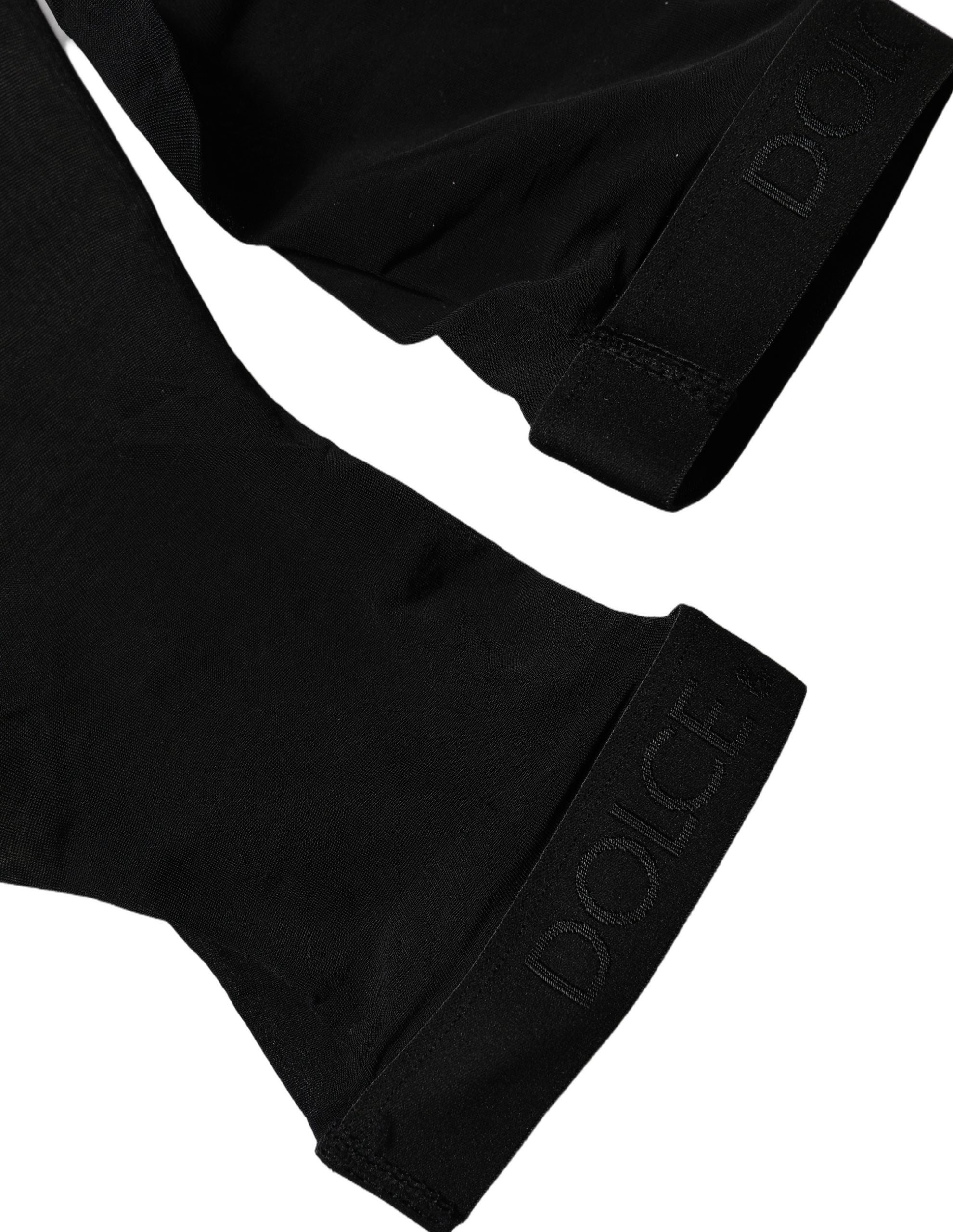 Dolce & Gabbana Schwarze transparente Nylon-Strümpfe bis zum Oberschenkel