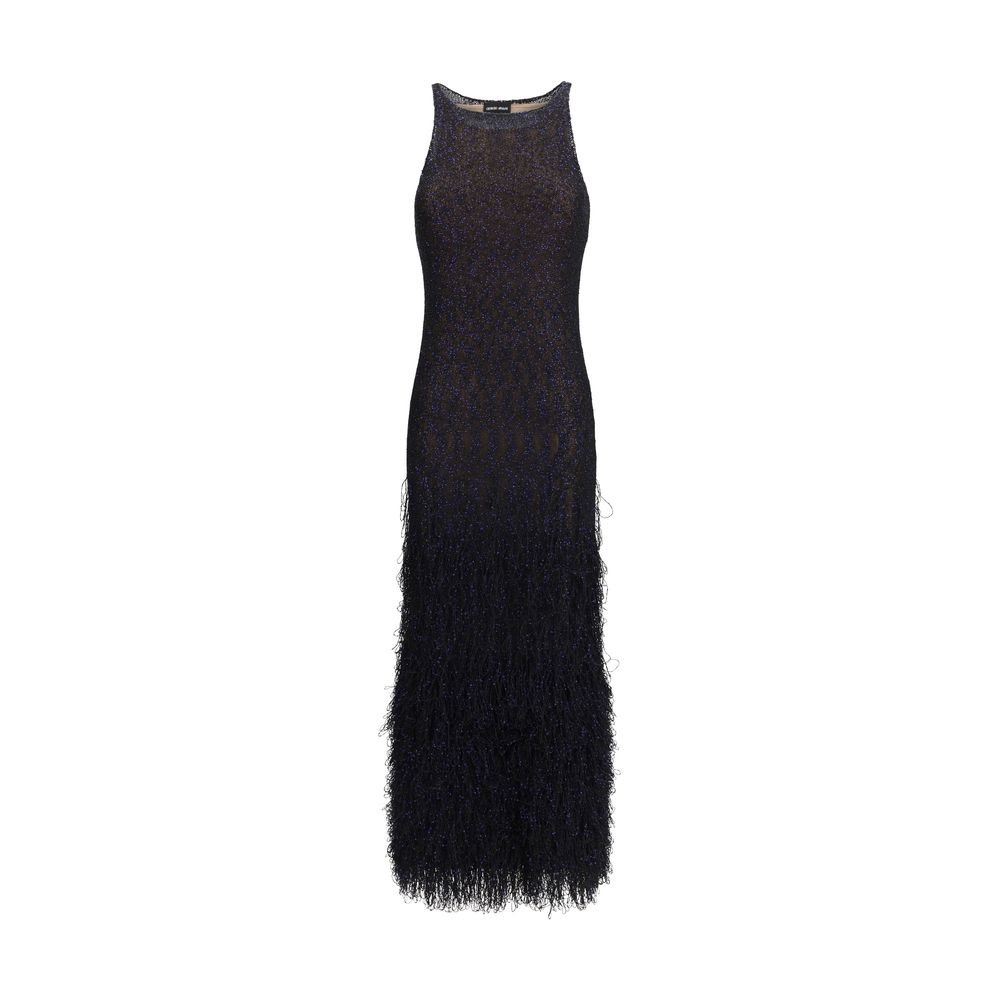 Giorgio Armani Blaues Polyamid-Cocktailkleid